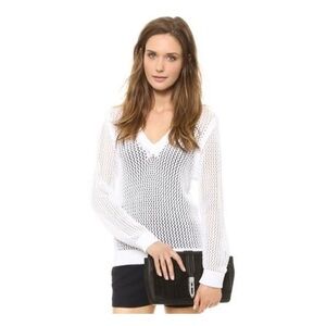 ★ Rag & Bone Open Knit V-Neck Sweater - White ★